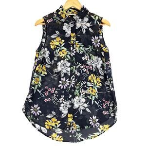 Womens Top Medium‎ Spring Floral Bloomcore Fairy Grunge Sheer Boho Whimsygoth